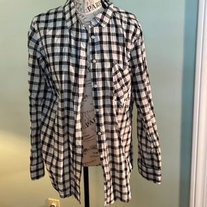 Black and white check merona button up